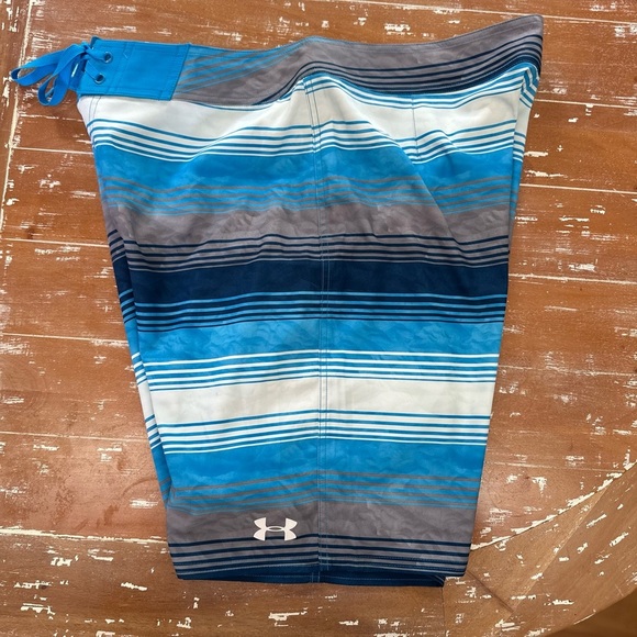 Under Armour Men’s Blue and White Board Shorts Quick-Dry Swimwear- Size 38 - Picture 4 of 7